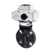 COVNA 4 inch Flange Type DC 12V Modulating Electric Motorized CPVC Plastic Butterfly Valve for Sea Water