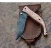Custom handmade Damascus steel folding knife / pocket knife / copper