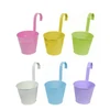 Metal Galvanized Multi Color Plant Flower Pot Hook Planter Hanging Buckets wall hanging planter flowerpots