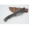 1095 Carbon Steel Custom Handmade Tracker Knife in Black brown Micarta scales OAL 9.5 inches with Leather Sheath