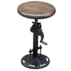 vintage industrial antique round crank height adjustable bar stool