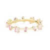 LOZRUNVE 925 Silver Fashion Pink CZ Baguette Cocktail Ring Factory Wholesale
