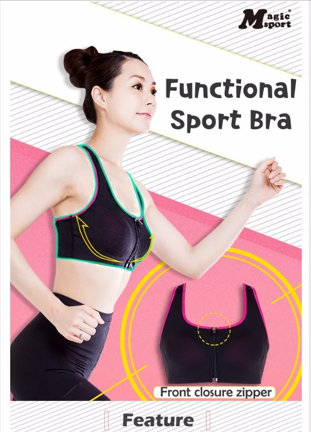 Professional High Quality Sport Zipper Bra Buy Sport Bra,High Quality