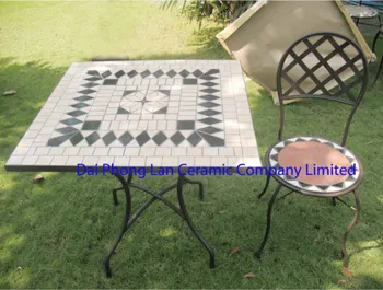 Garden Furniture Mosaic square mosaic black table & round chair garden sets outdoor Garden Furniture Mosaic square mosaic black table & round chair garden sets outdoor