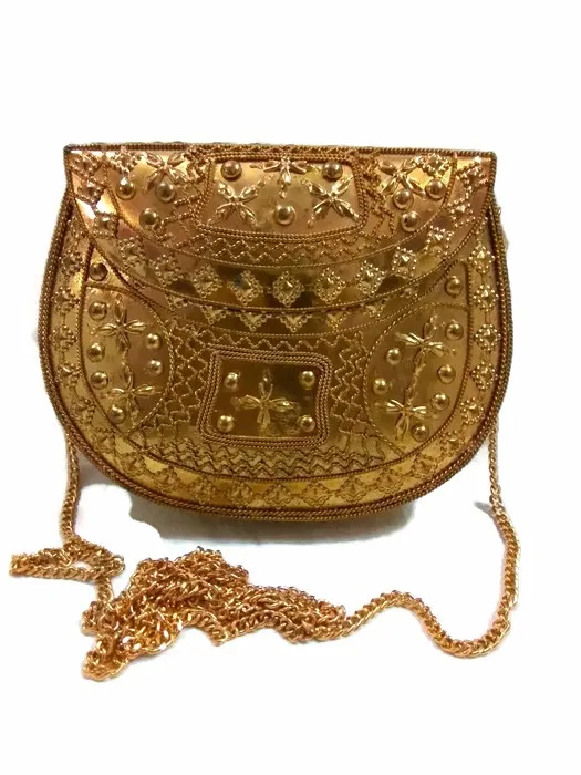 indian gold clutch bag