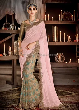 Latest Design Wedding Saree Collection - Double Color Designer Saree - Latest Saree Blouse 