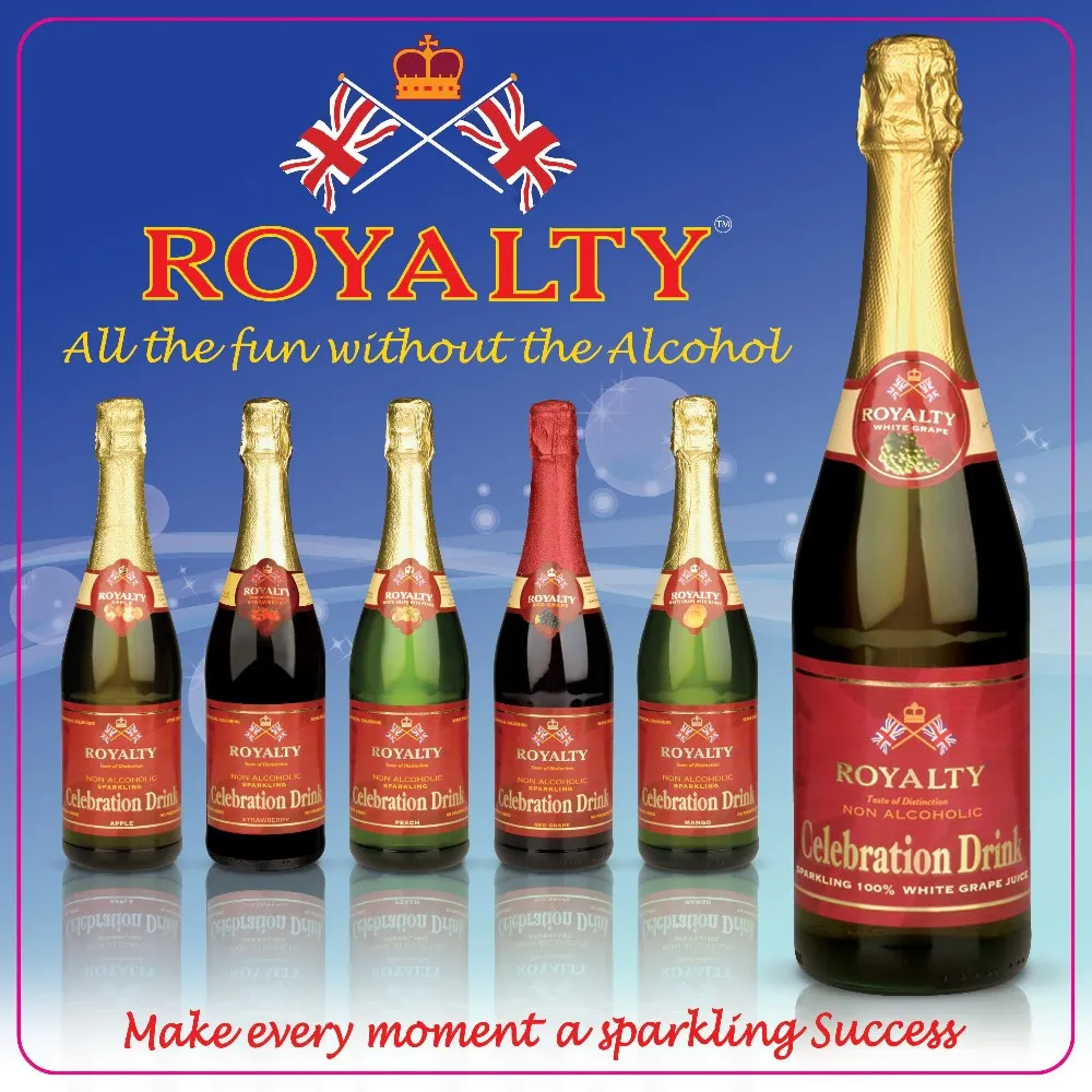 Royalty Nonalcoholic Celebration Drink Red Grape 750ml Bottles