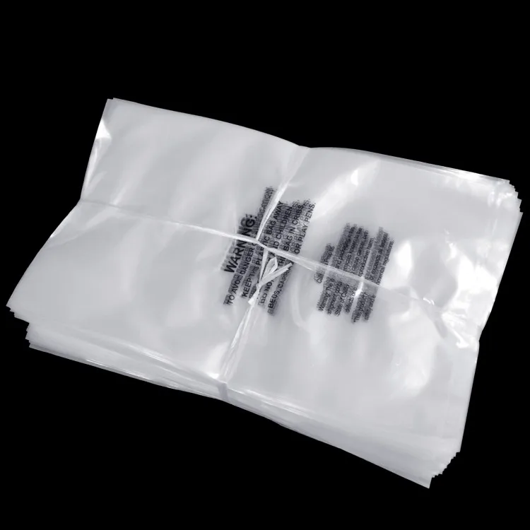 Custom Printed Ldpe Plastic Flat Poly Bag With Suffocation Warning Oem ...