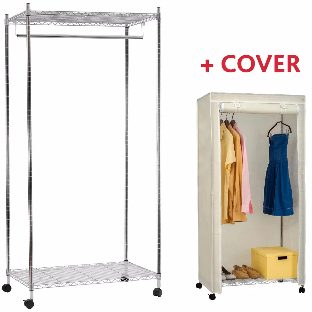 699300 Art Moon Buffalo Heavy Duty Steel Clothes Rail Closet On Wheels