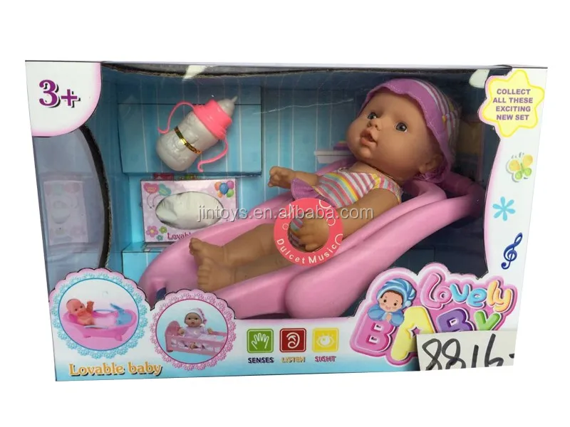 Baby Toys 12 Inch Cradle Pee Latex Fat Baby Doll With Sound,Electric