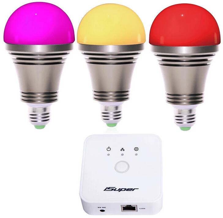 Smart Bulb With Gateway,Zigbee Smart Led Bulb Kit,E27 Led Bulb,Free App