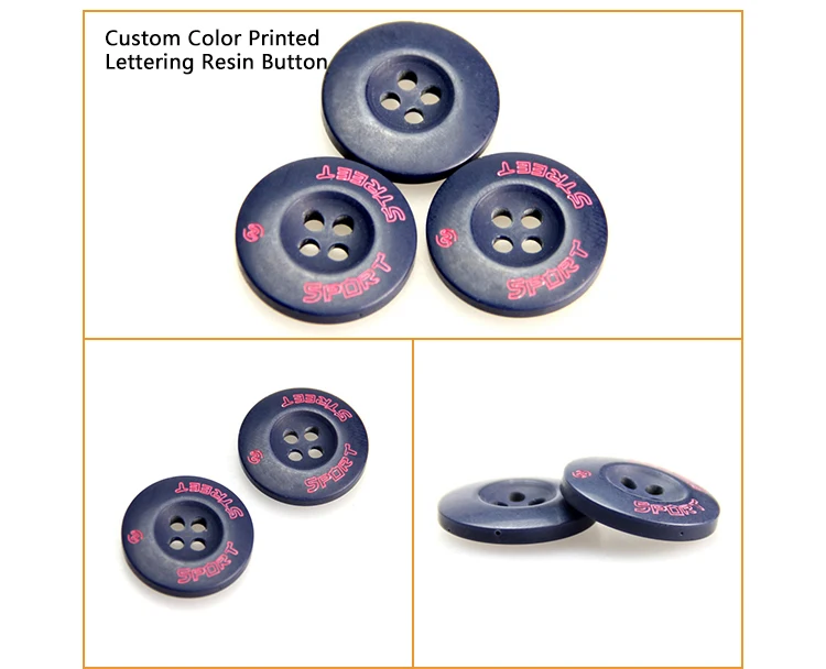 Wholesale t shirt design four or two holes plastic resin button for clothes