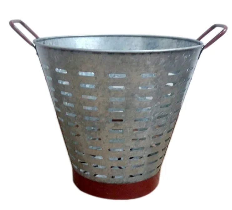 Antique Galvanized Metal Perforated Olive Bucket With Handle Buy