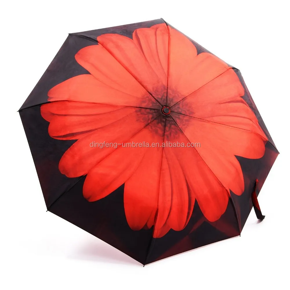 2017 auto open close red floral art print windproof canopy 2017 auto open close red floral art print windproof canopy