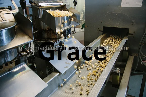Industrial Caramel Popcorn Machine / Hot Air Popcorn Production Line