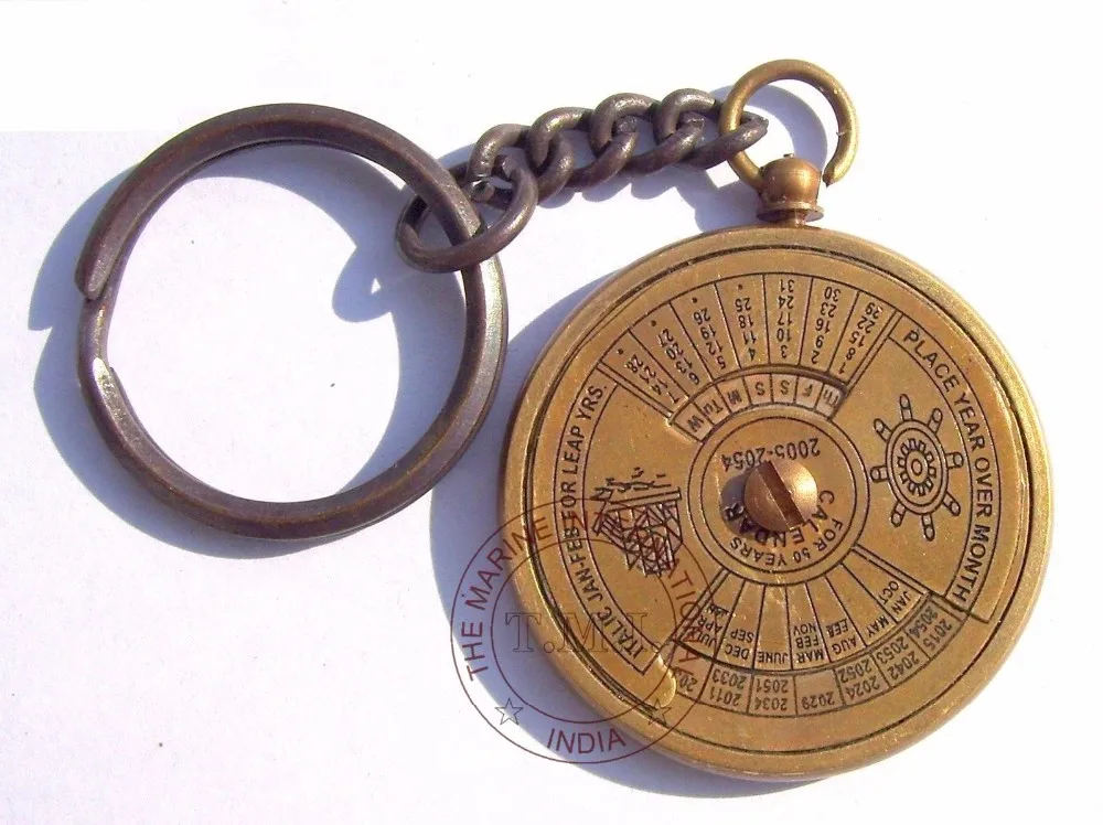 vintage brass 100 year calendar key chain collectible nautical lot of 50 Pcs 