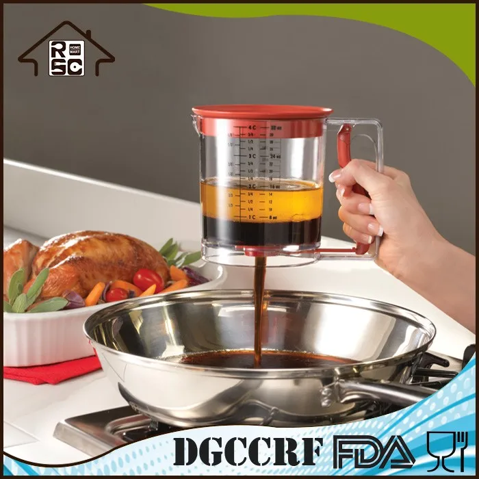 Nbrsc 4 Cup Plastic Gravy Grease Separator And Batter Dispenser As Seen
