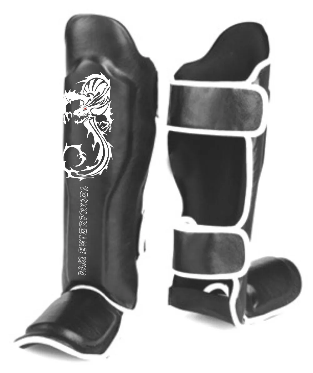 Custom Boxing Shin Guard Mma Shin Guards Leather Gel Instep Pads Leg