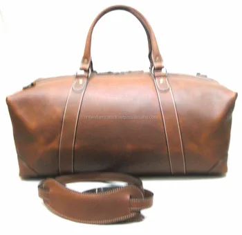 mens leather weekender