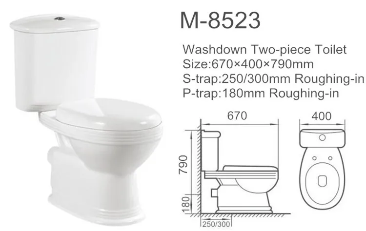 Bathroom europe ceramic washdown two pics sanitary ware closestool toilet