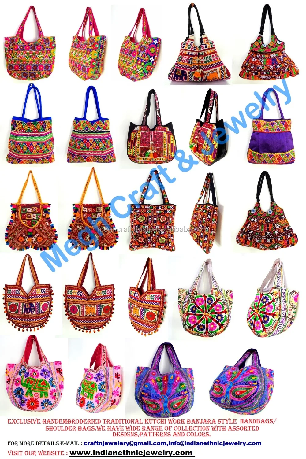 Kutchi Embroidery Work Banjara Bag India Traditional Handbags Tribal Hand Embroidery Purse 