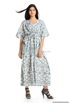 Indian 100% Cotton Handmade Women Kaftan Tunic Dress Plus Size Long ...