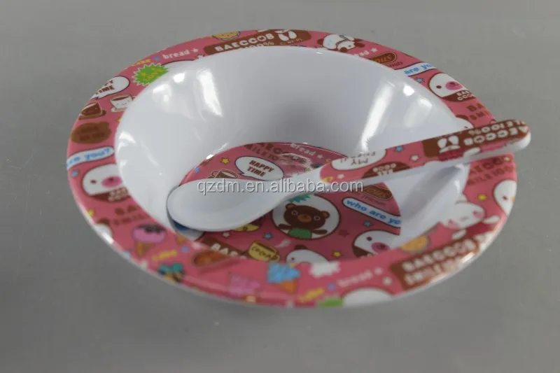 Plastic Kids Lunch bowl + spoon ,Bady Food Dinner set
