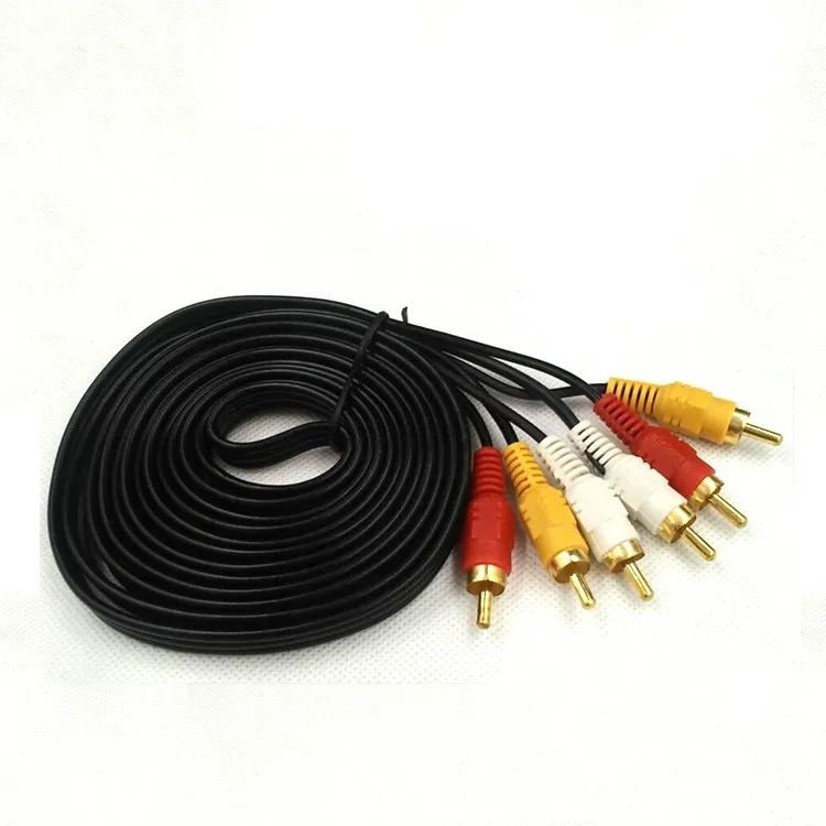 High Grade Black 1.5m Ofc 3rca To 3rca Cable Audio Video Rca Cable For