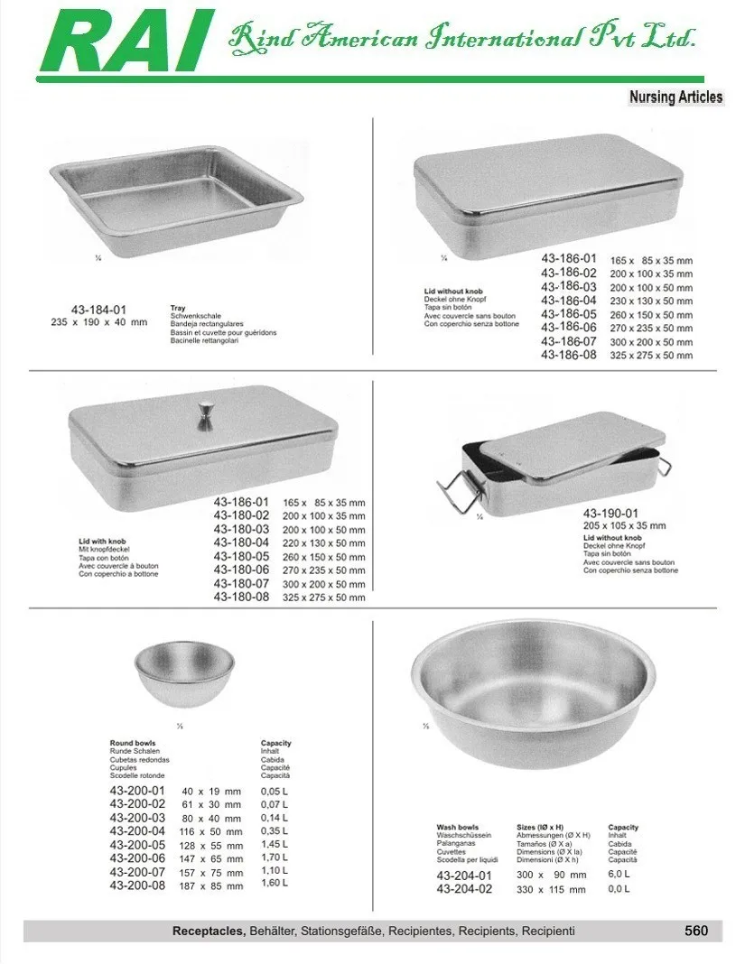 Universal Tray Surgical Instruments Universal Tray Holloware