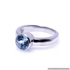 Natural Faceted Blue Topaz Gemstone Ring silver ring jewelry