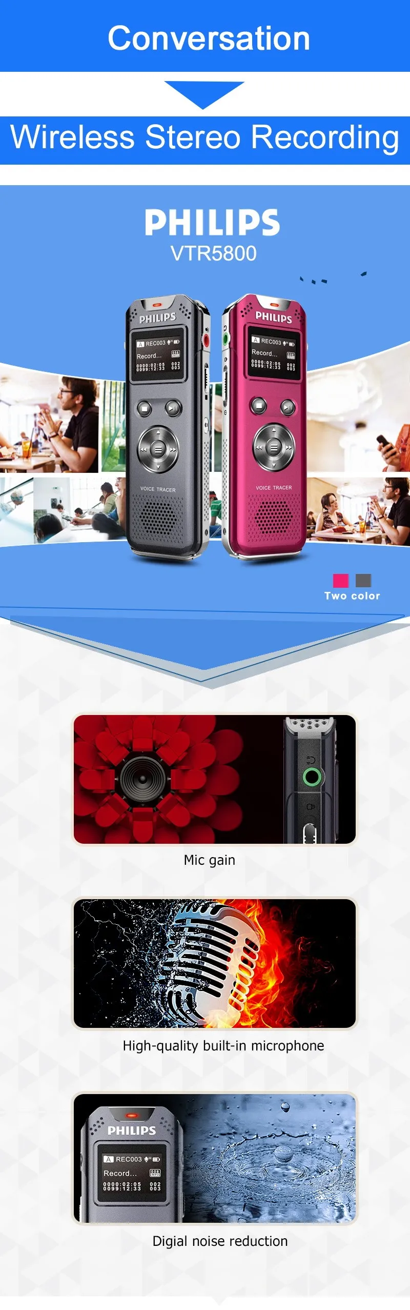 PHILIPS bulk China digital usb voice recorder gift items