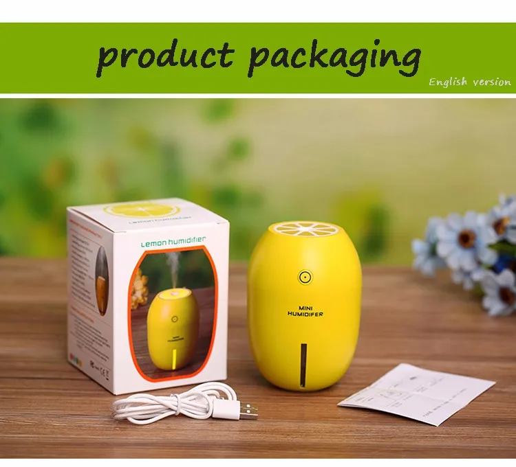 Factory Cheap Price 180ml Lemon Shape Mini Portable Humidifier,Usb