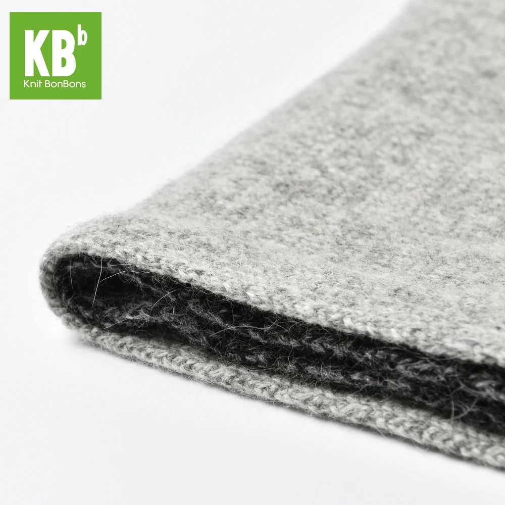 Fashion Custom Made 100% Lambswool Funky Winter Adult Knitted Scarf - Grey