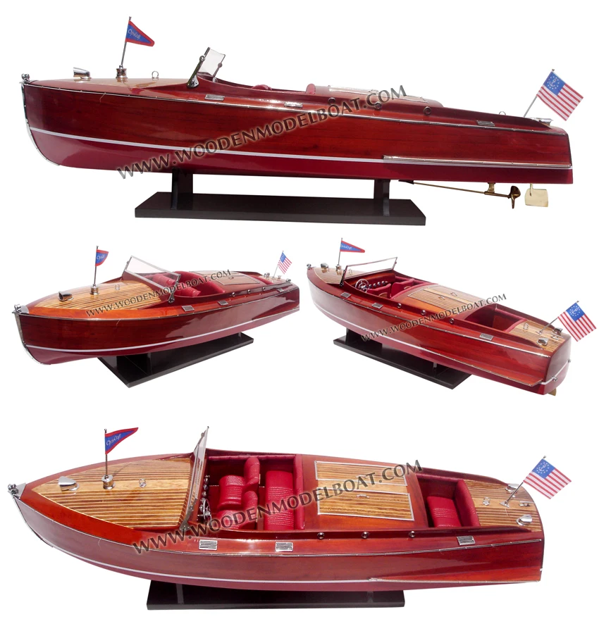 Wooden Fishing boat model, 6 sets