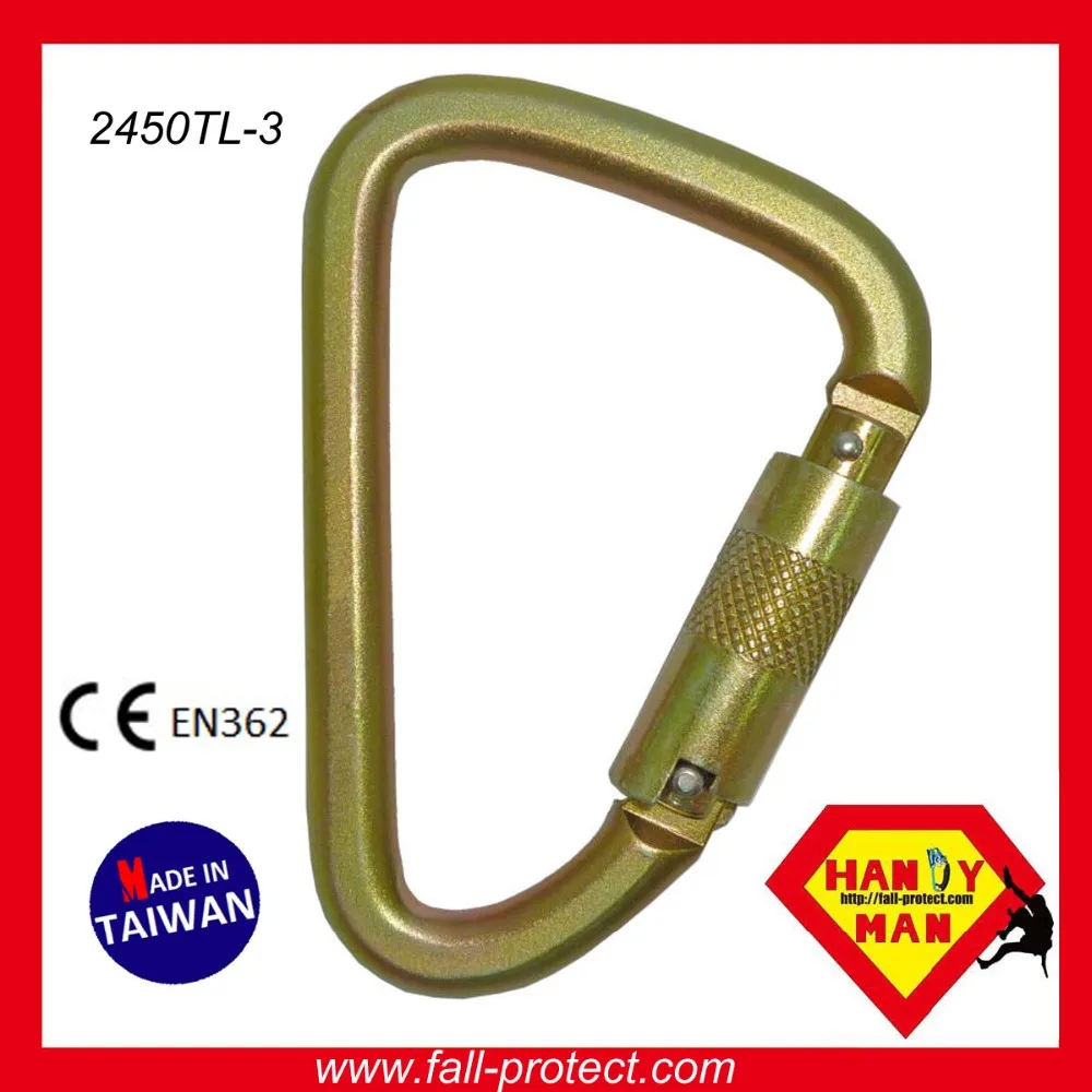 Industrial Large Twist Lock Captive Pin Triangle Steel Ansi Carabiner