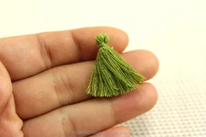 Mini Tassels, 2,5cm Cotton Tassels, Small Tassels, Khaki Green Tassel, Handmade Mini Tassels, Mini Cotton Tassels,