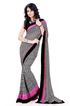 Classi Black And Pibk Printed Indian Wedding Designer Style Party