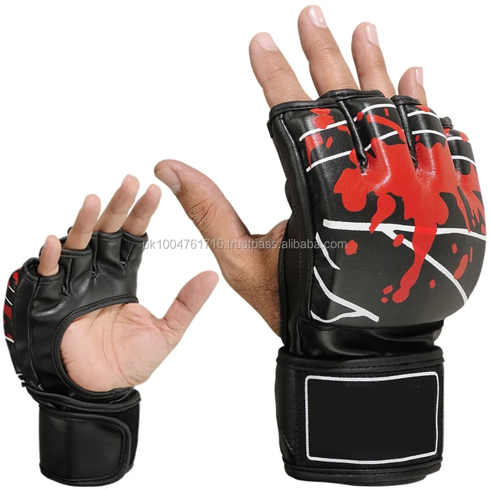 قفاز ملاكمة تتصارع قفازات mma ufc قفص القتال الملاكمة التايلاندية ركلة الدم الأسود.قفازات