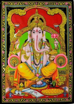 Batik Wall Hanging hindu lord ganesha deity art sequin work indian god batik wall Batik Wall Hanging hindu lord ganesha deity art sequin work indian god batik wall