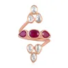 Ruby Cocktail Ring 18Kt Gold Uncut & Rose Cut Diamond Jewelry