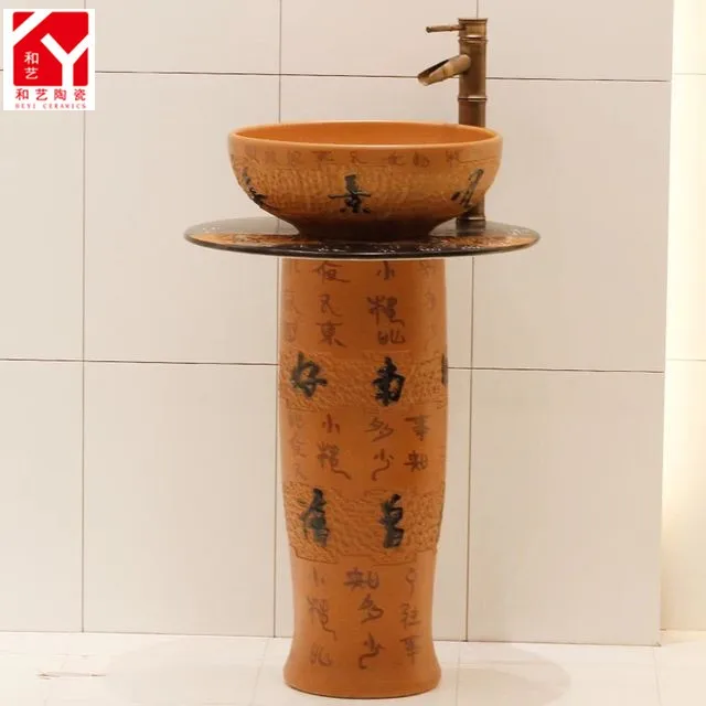 Fábrica Directa Mesa Tocador Arte Baño Lavabo De Cerámica Con Soporte