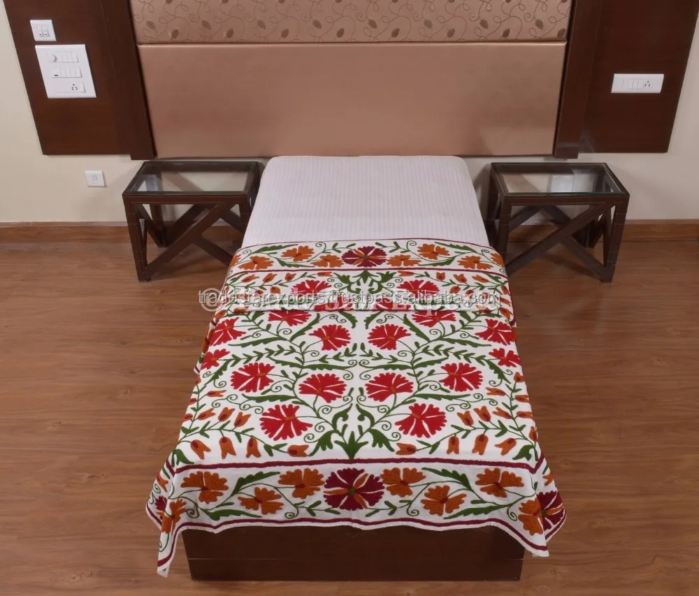 インド綿生地刺繍デザインベッドカバー寝具セット刺繍装飾ベッドカバー Buy Bed Cover Embroidery Embroidered Product On Alibaba Com