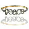 925 Sterling Silver Peace Signet Bangle Natural Gold Pave Diamond Vintage Bangle Bracelet Jewelry Supplier