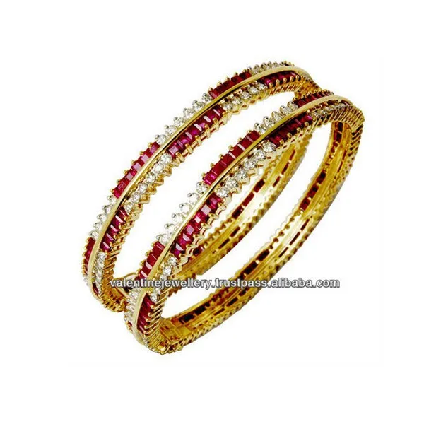 Ruby Diamond Women S Bangle Latest Design Bangles Ruby Diamond Women S Bangle Latest Design Bangles Indian Gold Jewellery Product On Alibaba