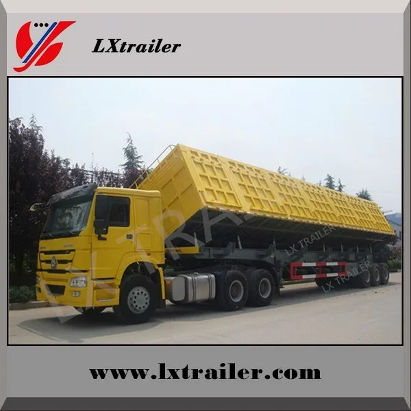 50 ton 3 axles end trailer dump / end tipping truck trailers