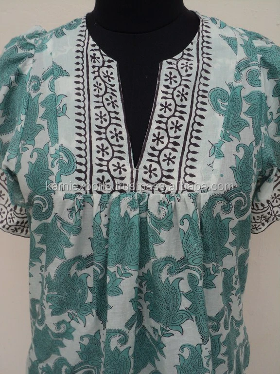 Casual umbrella sleeves cotton designer design beautiful women short blouses / indian woman wearing blouse