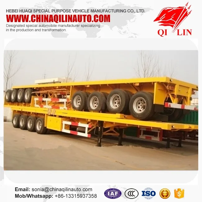 4 axle 45ft flat deck trailer dimensions with twist locks for sale