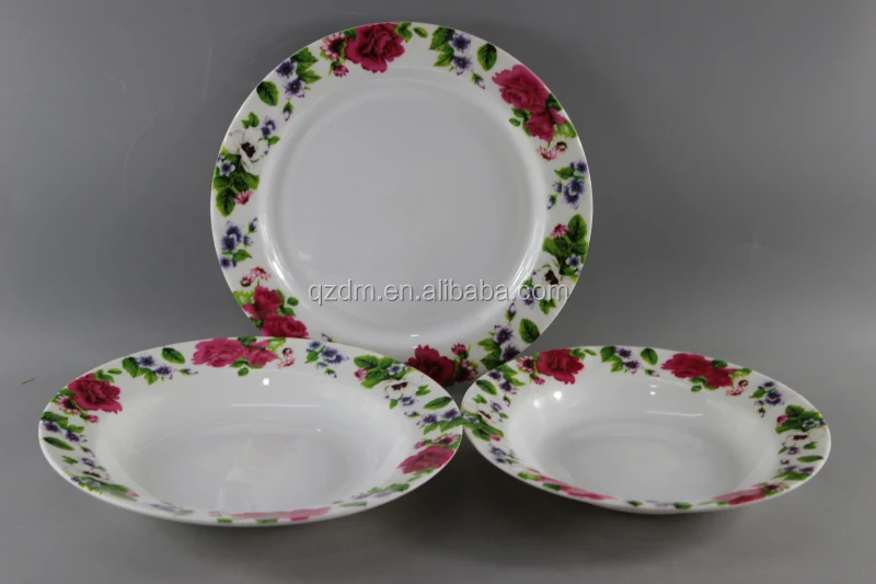 Western style Melamine Dinner Plate Plastic Deep Plate Set