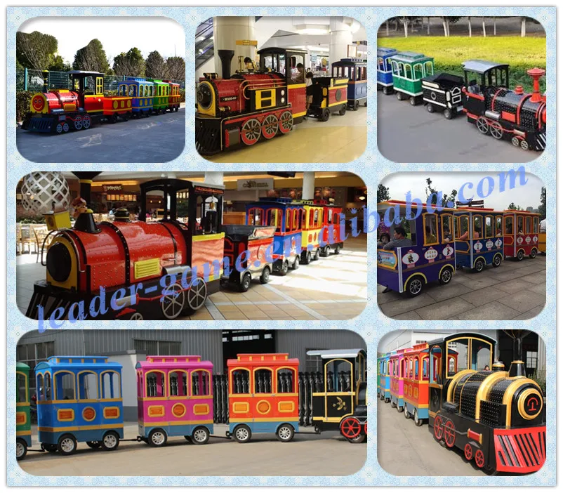 Amusement Park Rides Fiberglass Trackless Electric Train Children