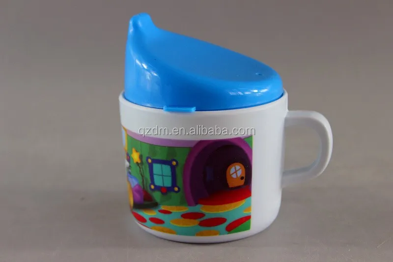 One Handle Melamine Kids Mugs With Suction Nozzles